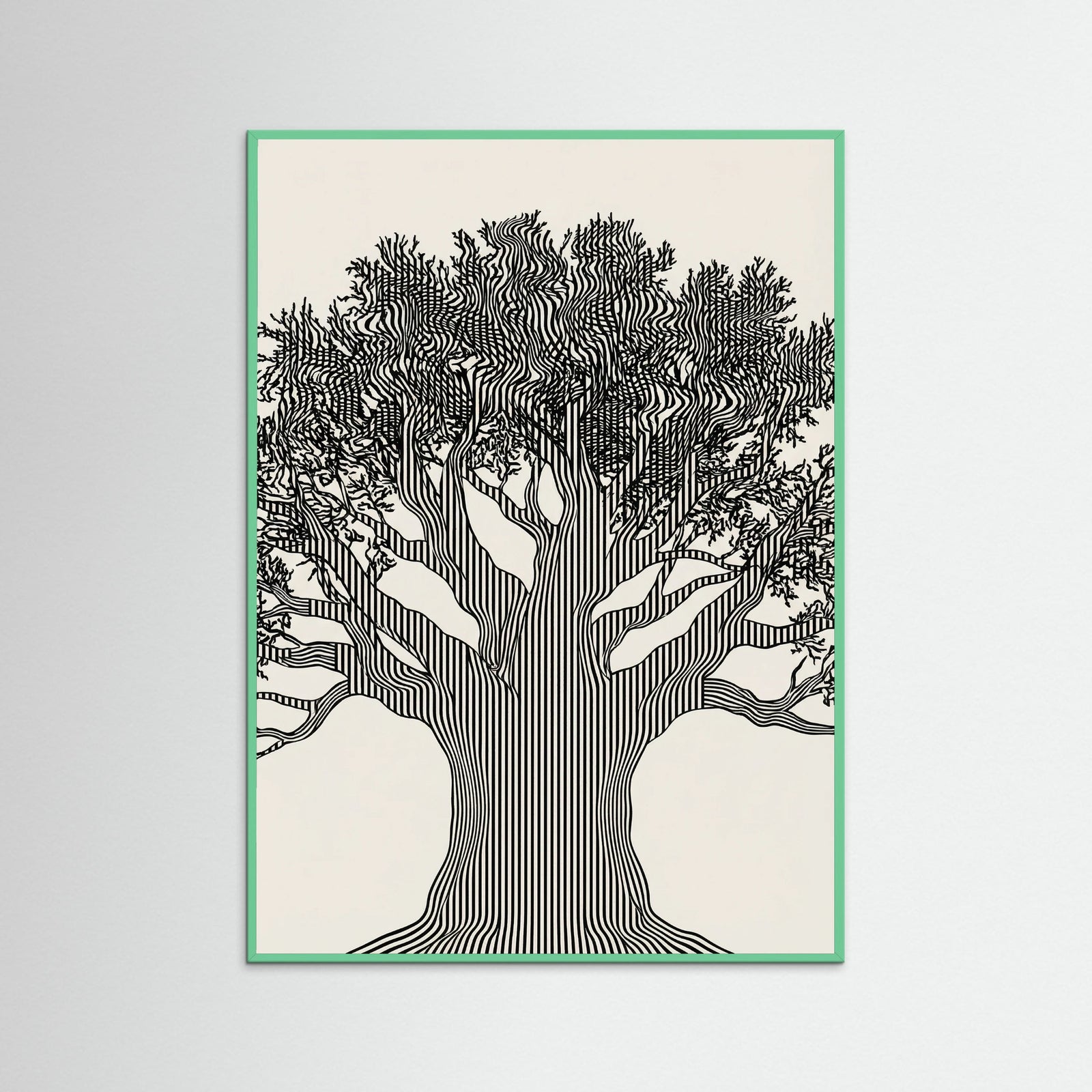 Mint Wood Linear Portrait