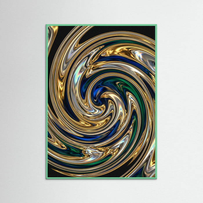 Mint Wood Liquid Chrome Waves