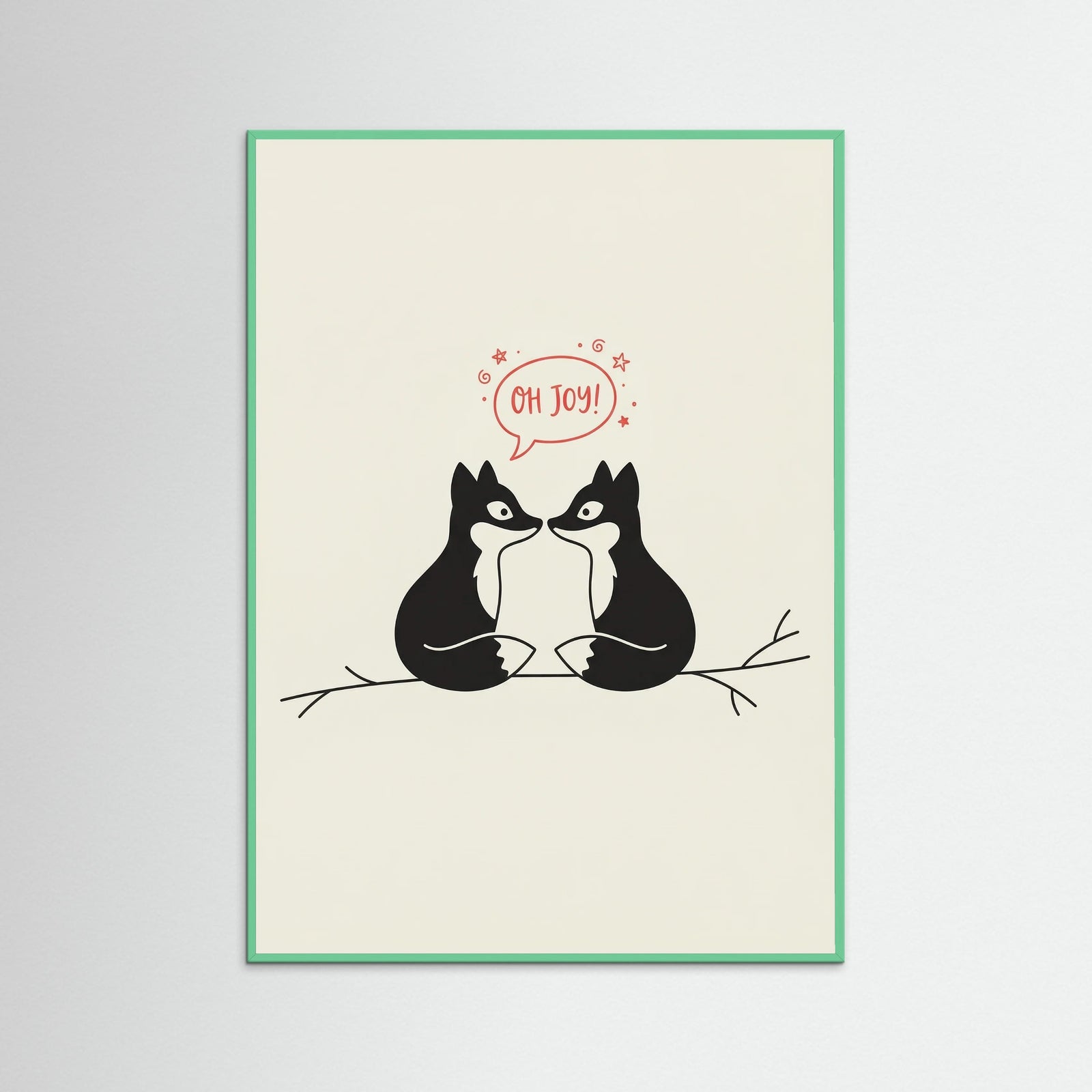 Mint Wood Lovebirds Whimsical