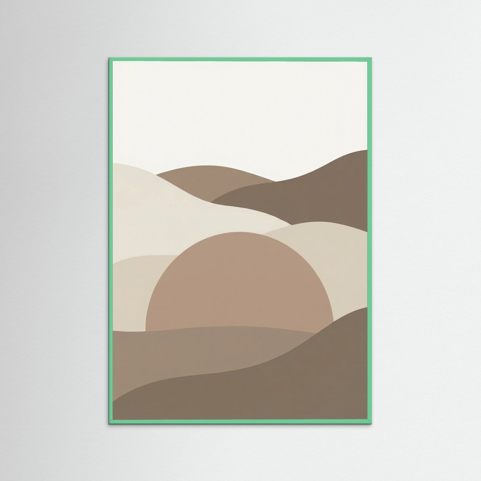 Mint Wood Lunar Phases Abstract