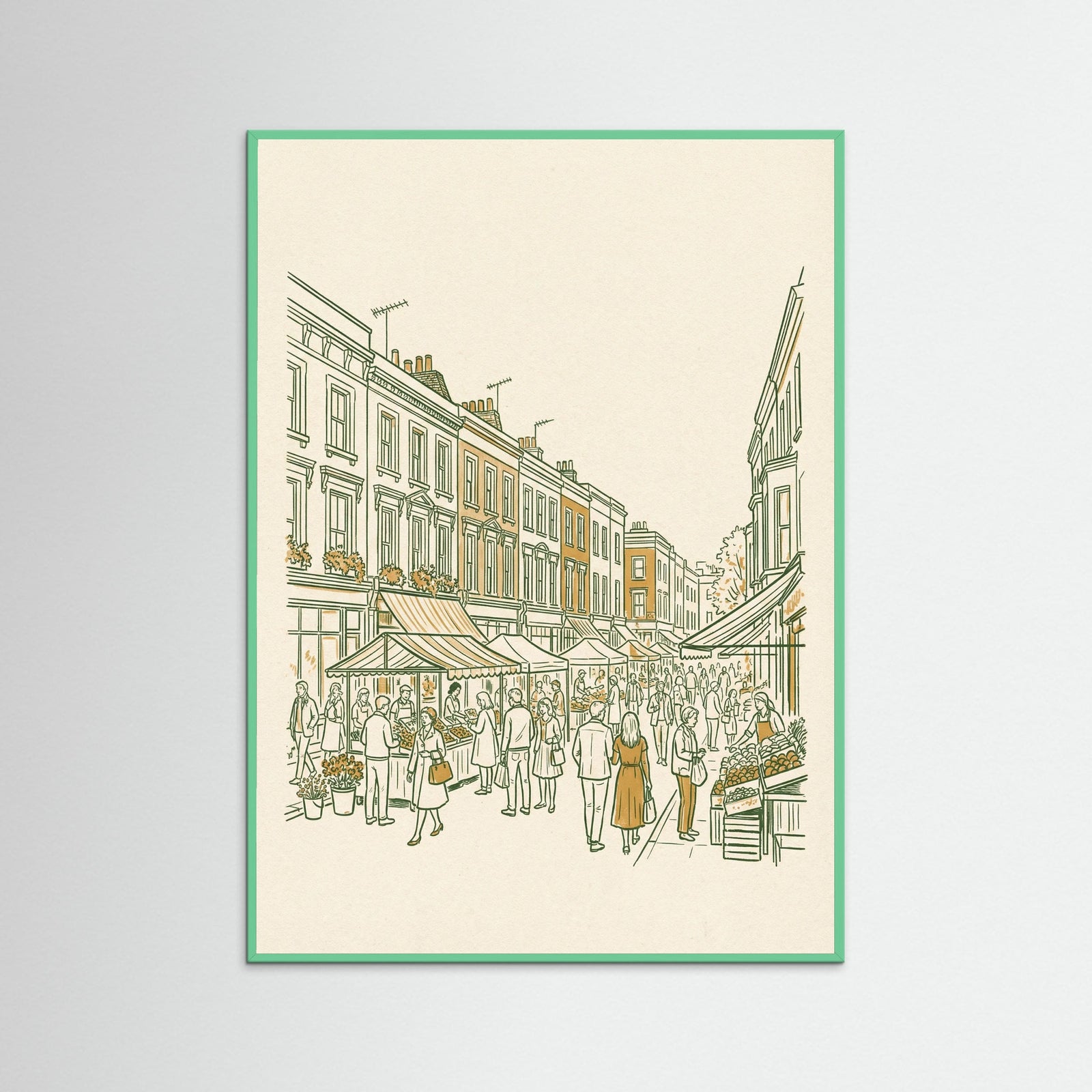 Mint Wood Matchstick Cityscape