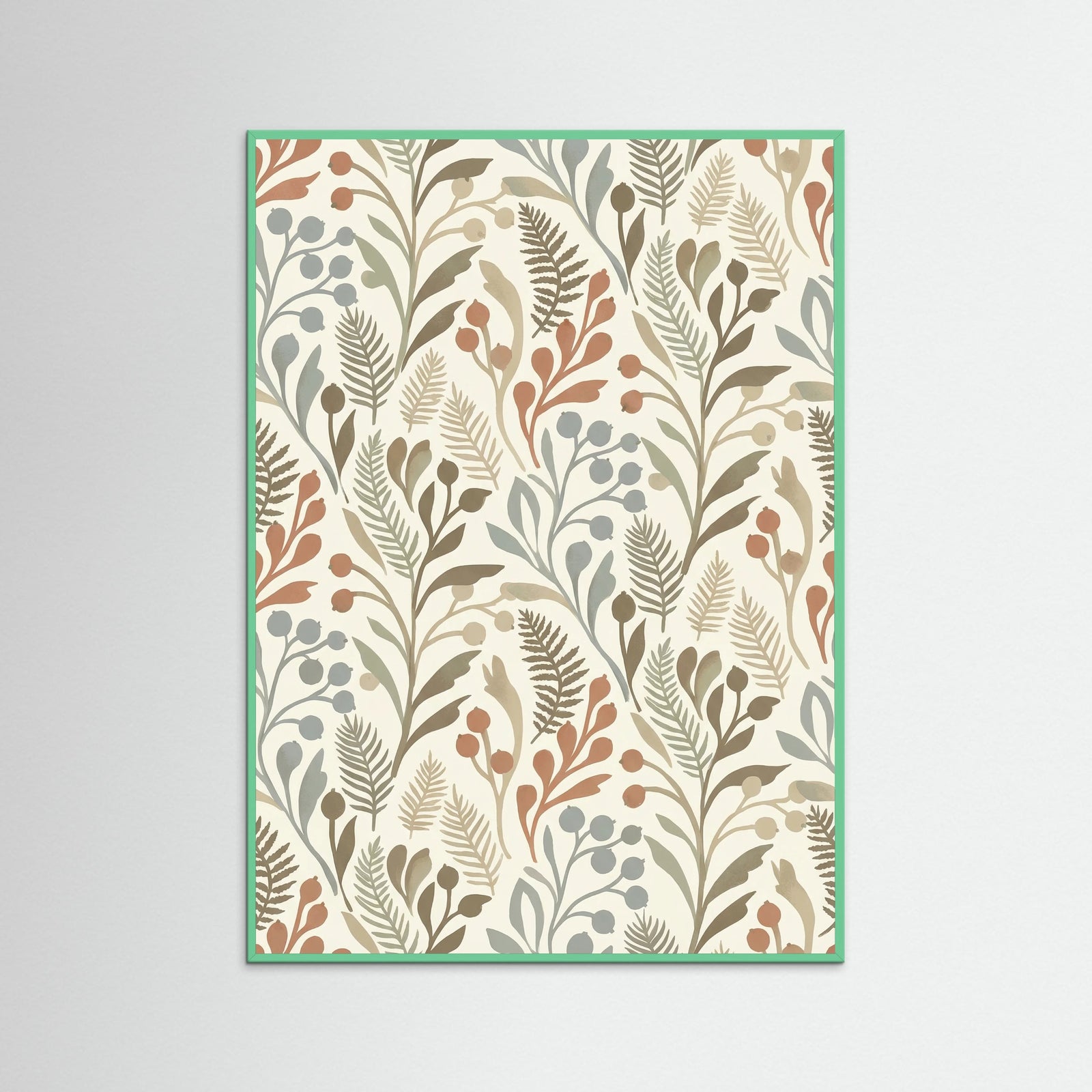 Mint Wood Meadow Bloom Motif