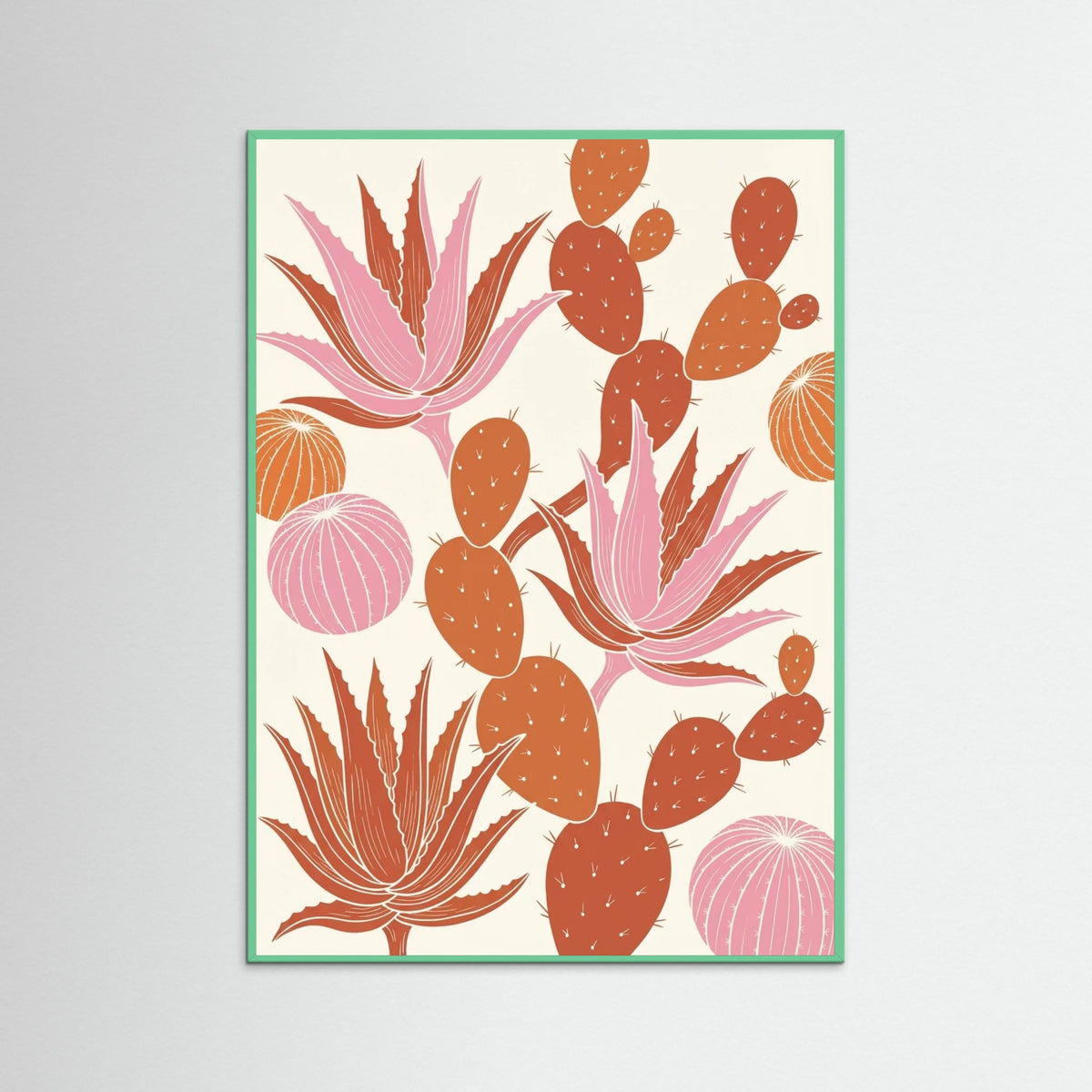 Mint Wood Mid Century Bloom