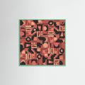 Mint Wood Mid Century Grid Pattern Nine Poster