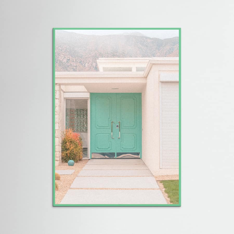 Mid-Century Mint Green Doors in Palm Springs Poster – poster and art print
