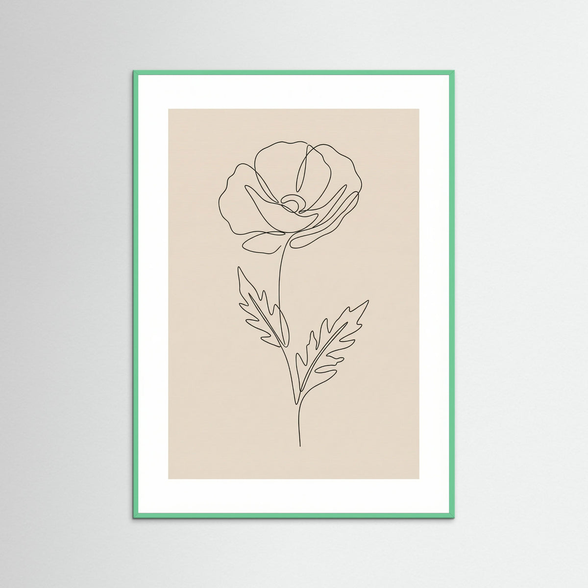 Mint Wood Minimal Rose Bloom