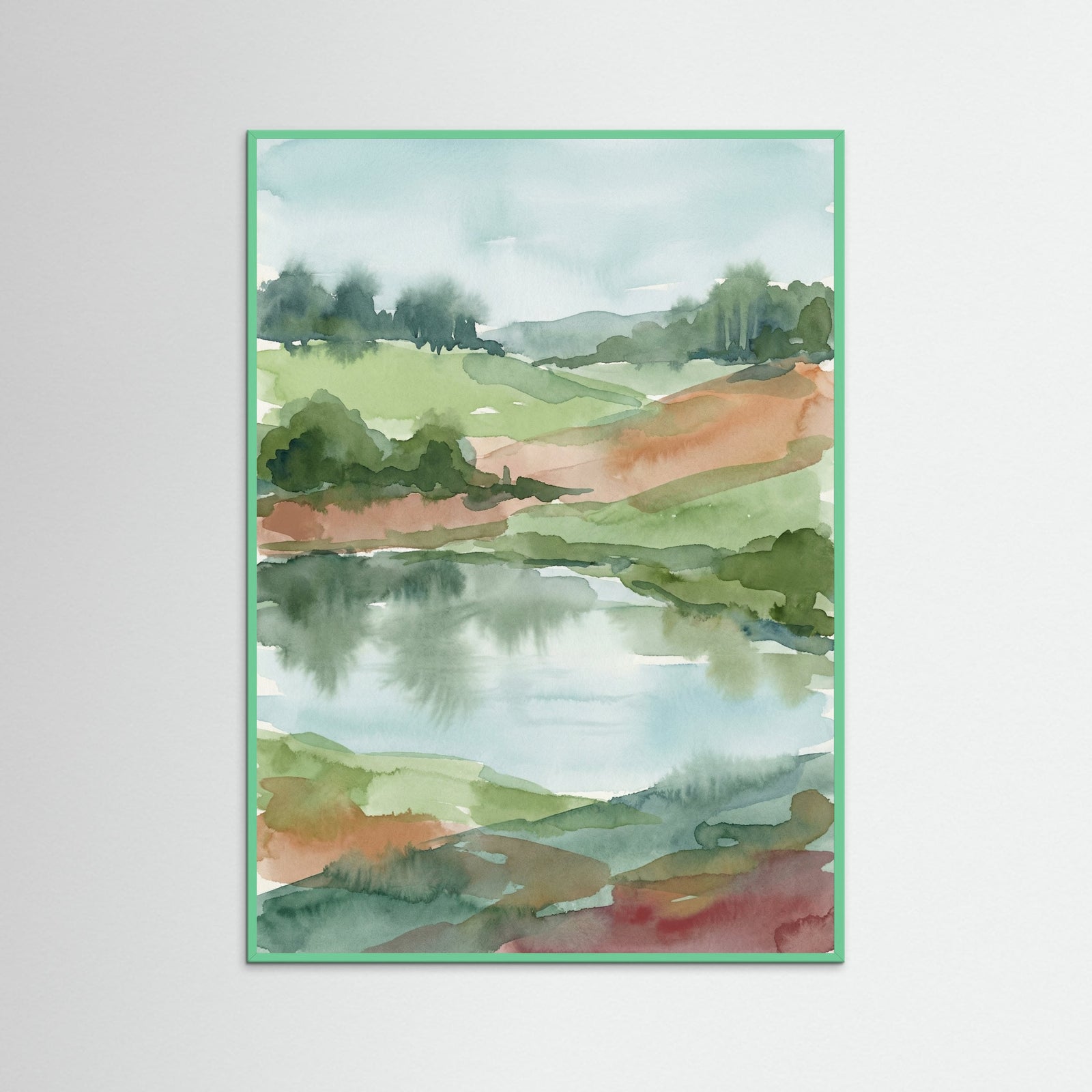 Mint Wood Misty Coastal Abstraction