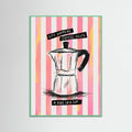 Mocca Coffee on Stripes - Hug in a Cup Poster – poster and art print