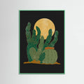 Mint Wood Modern Americana and Cactus Poster