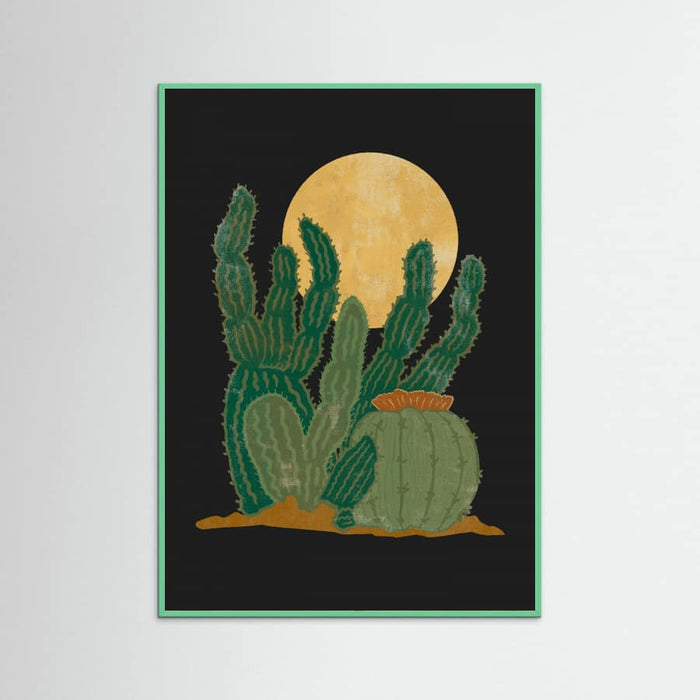 Mint Wood Modern Americana and Cactus Poster
