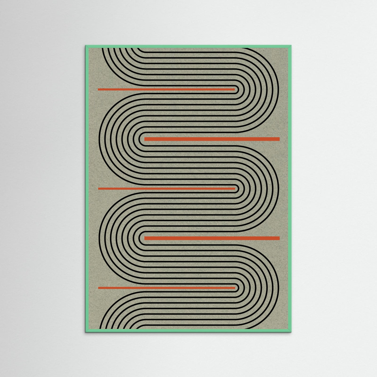 Mint Wood Modern Contemporary Balance No.1 Poster