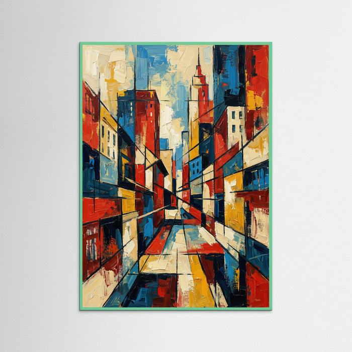 Mint Wood Modern Cubist Portrait