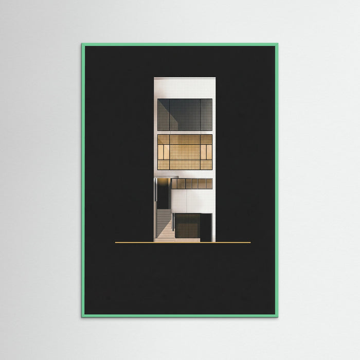 Mint Wood Modernist Facade Black