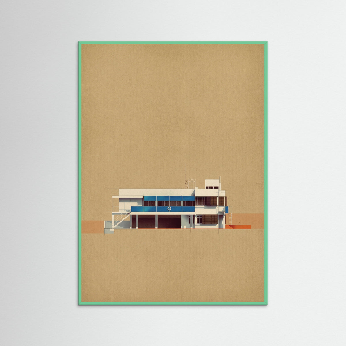 Mint Wood Modernist Section View