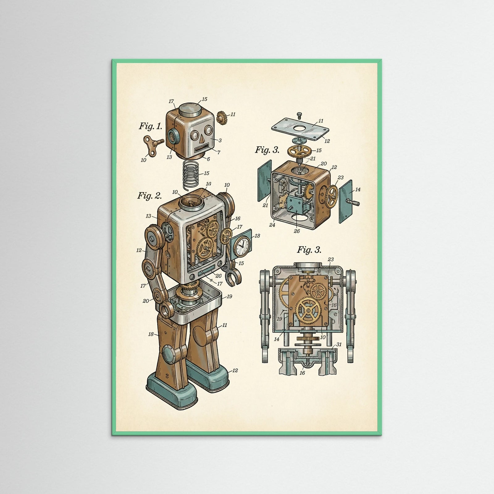 Mint Wood Modular Toy Blueprint