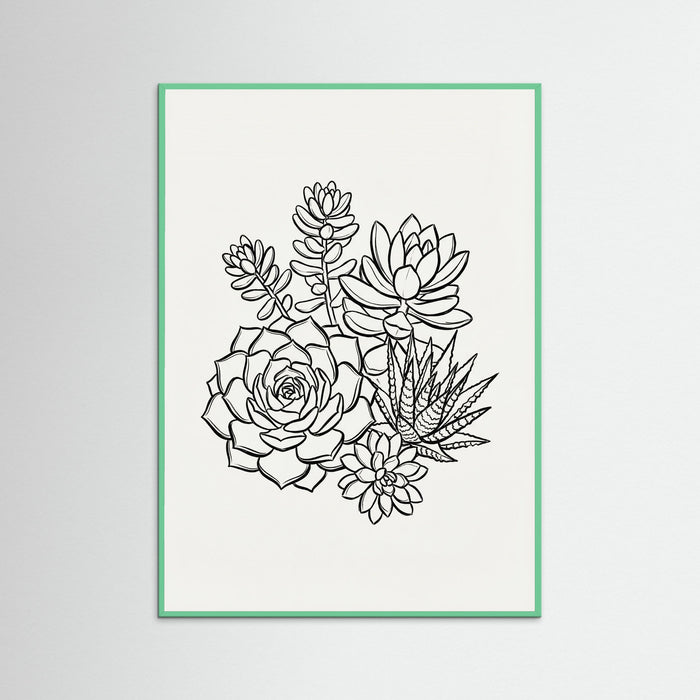 Mint Wood Monochromatic Bouquet