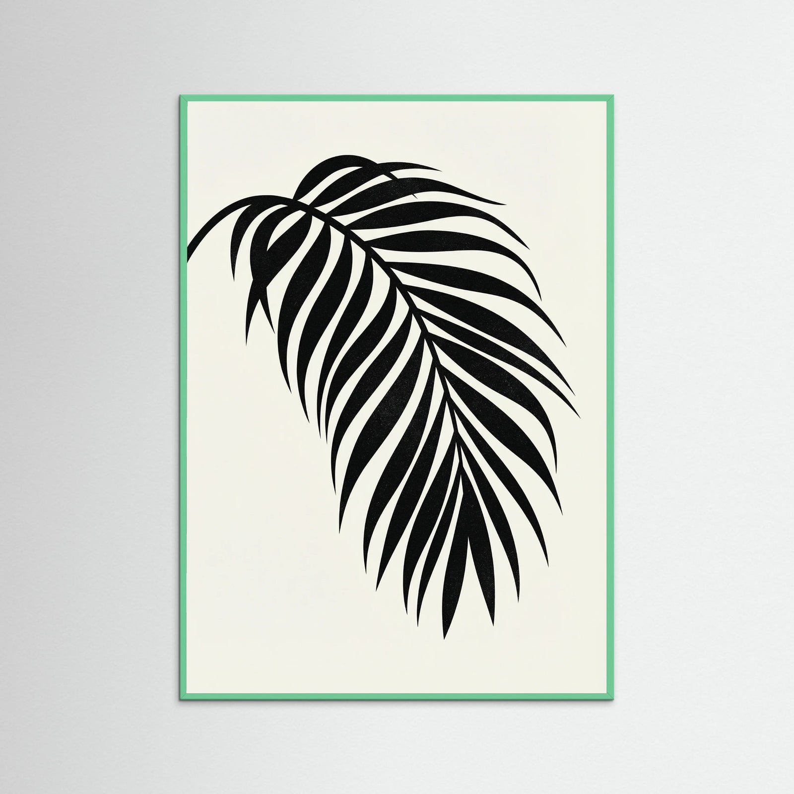 Mint Wood Monstera Silhouette
