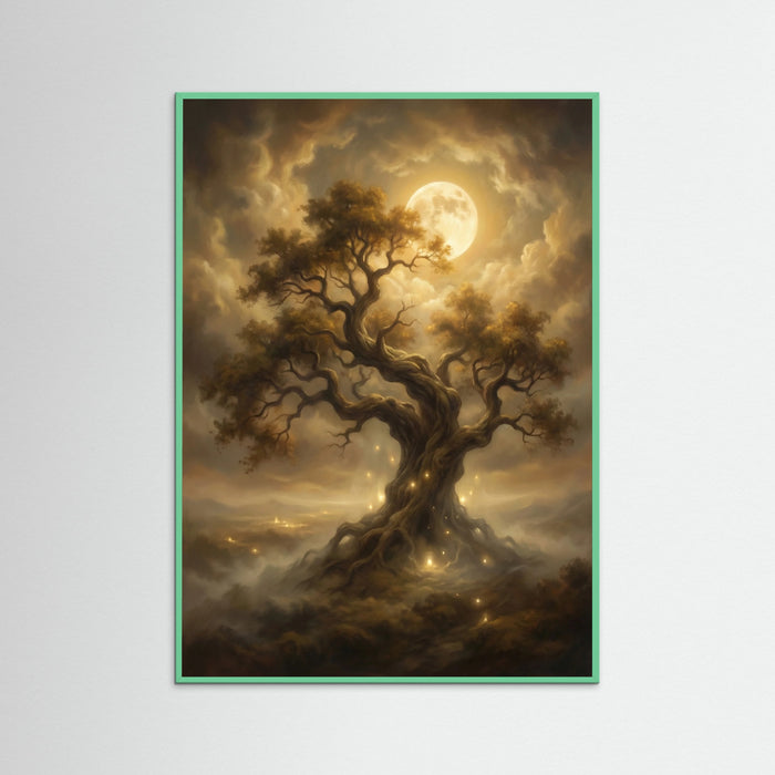 Mint Wood Moonlit Village Haze