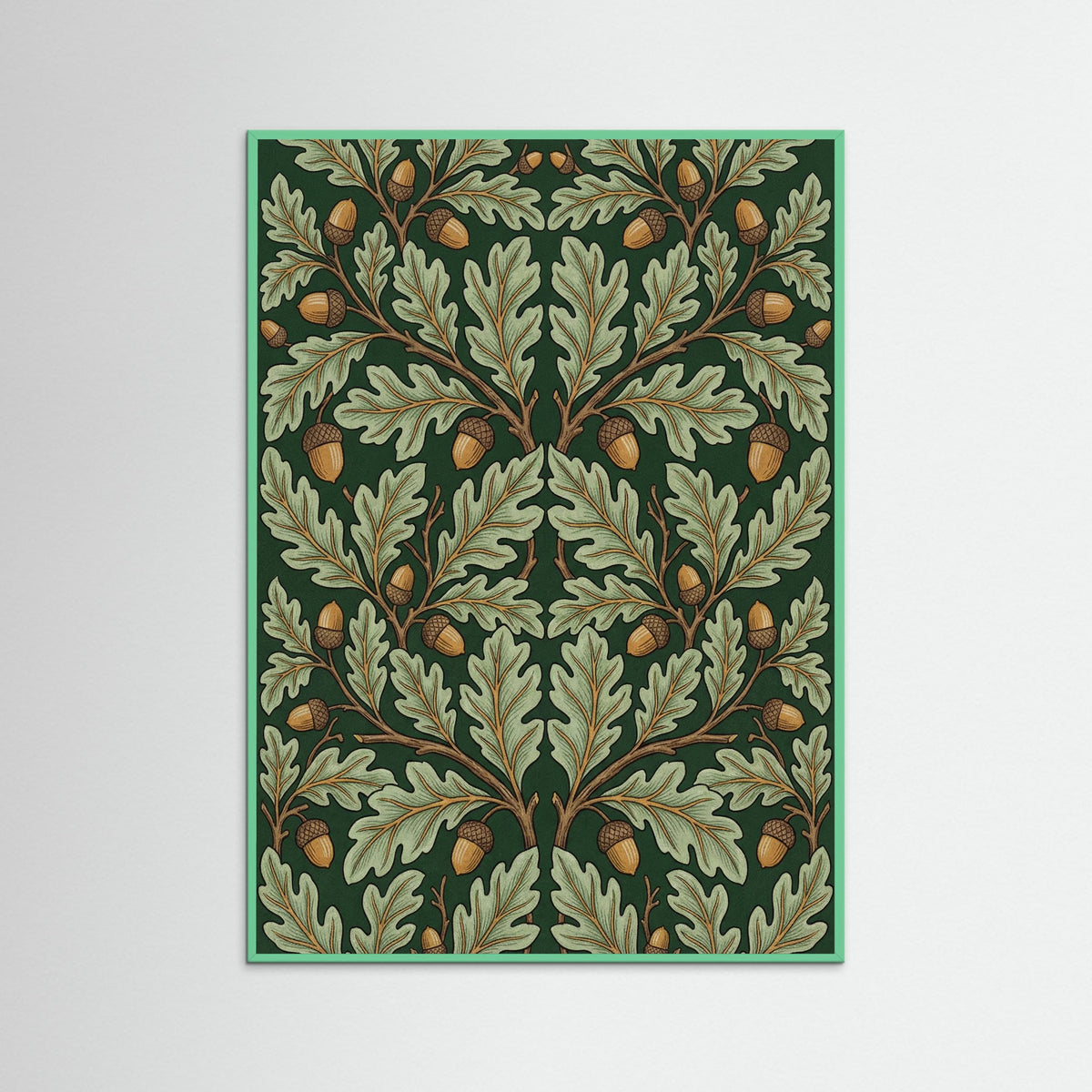 Mint Wood Morris Tulip Motif