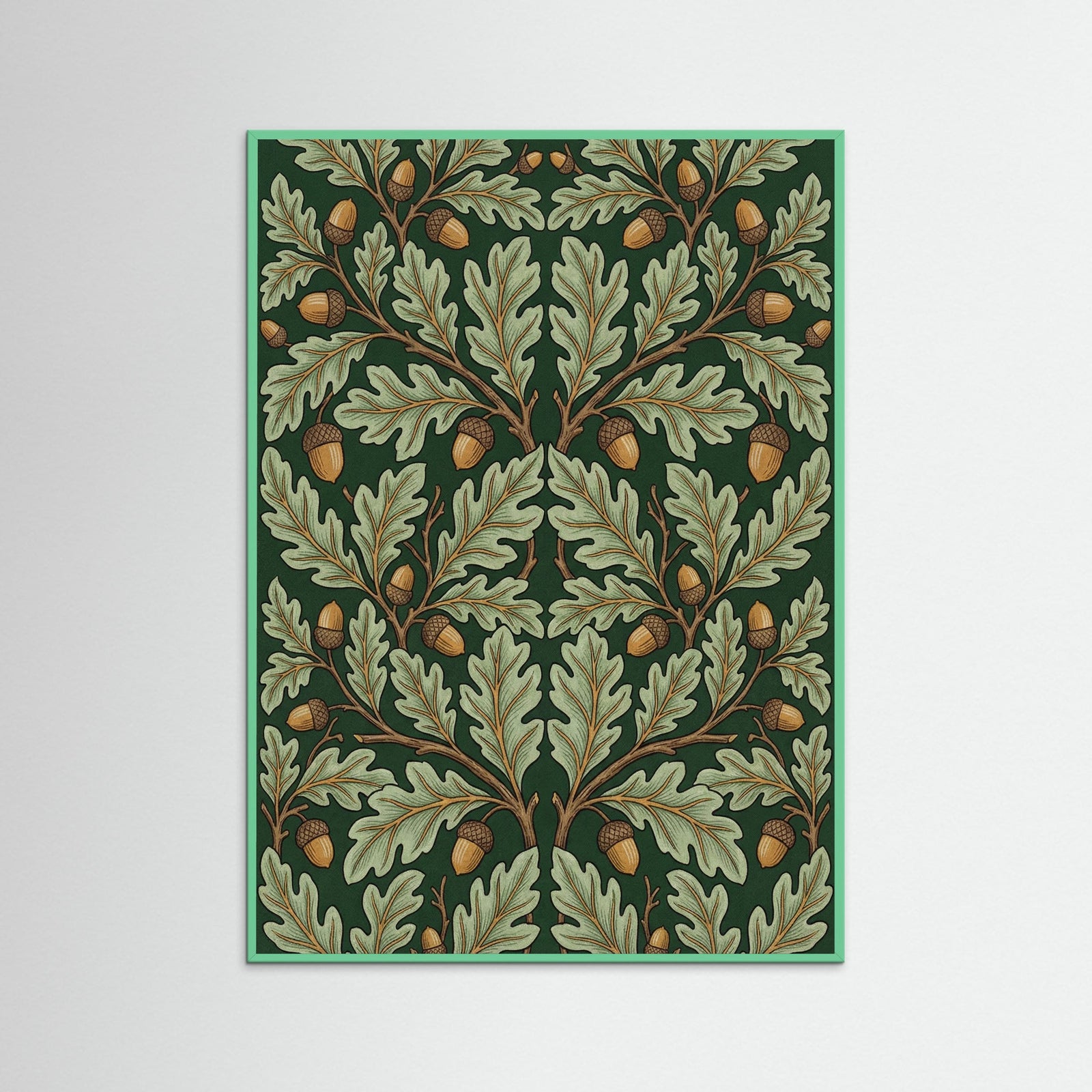 Mint Wood Morris Tulip Motif
