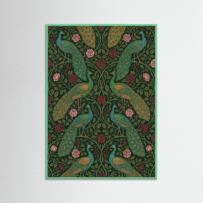 Mint Wood Morrisian Floral Elegance
