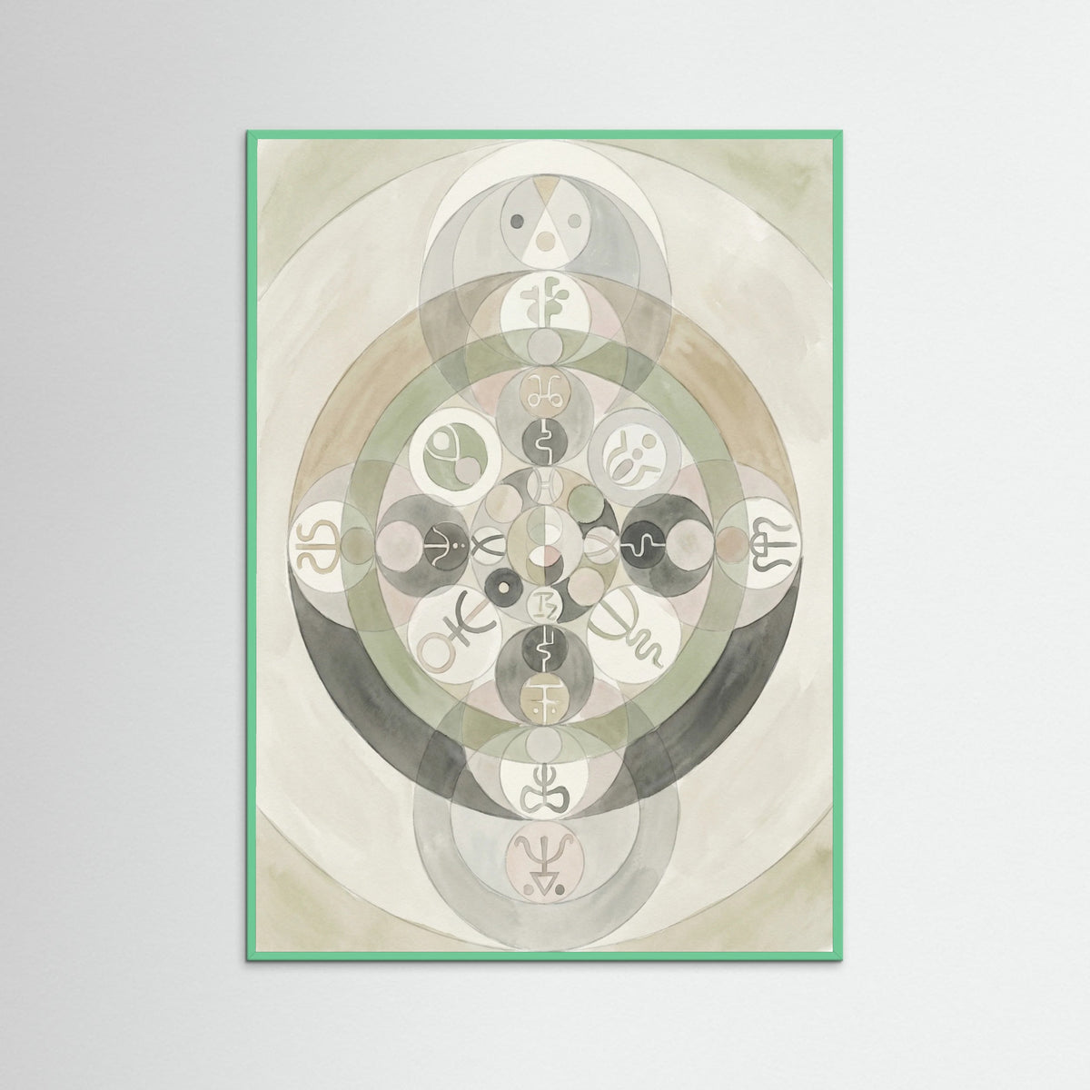 Mint Wood Mystic Geometric Harmony