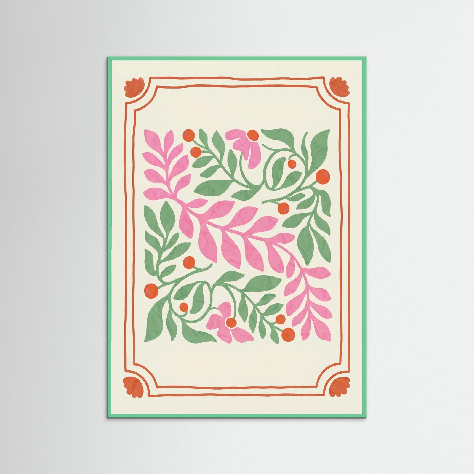 Mint Wood Nostalgic Pink Bloom