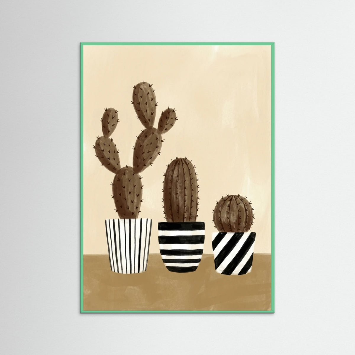 Mint Wood Olive Stripe Still Life