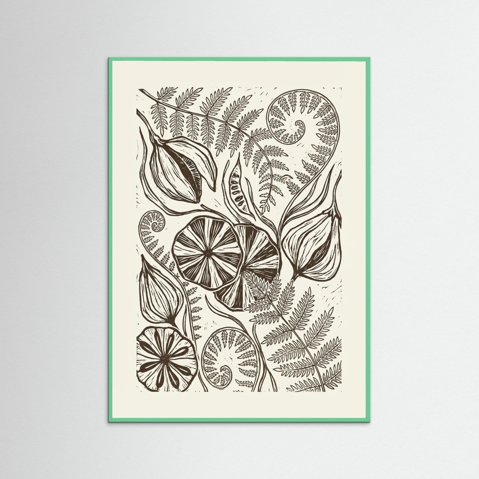 Mint Wood Organic Linework