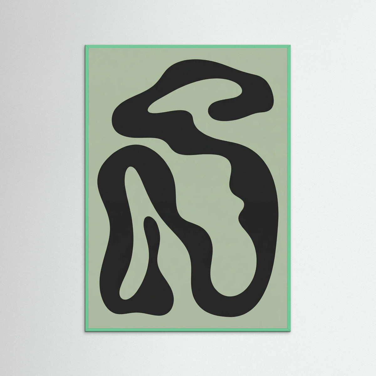 Mint Wood Organic Shapes Abstraction