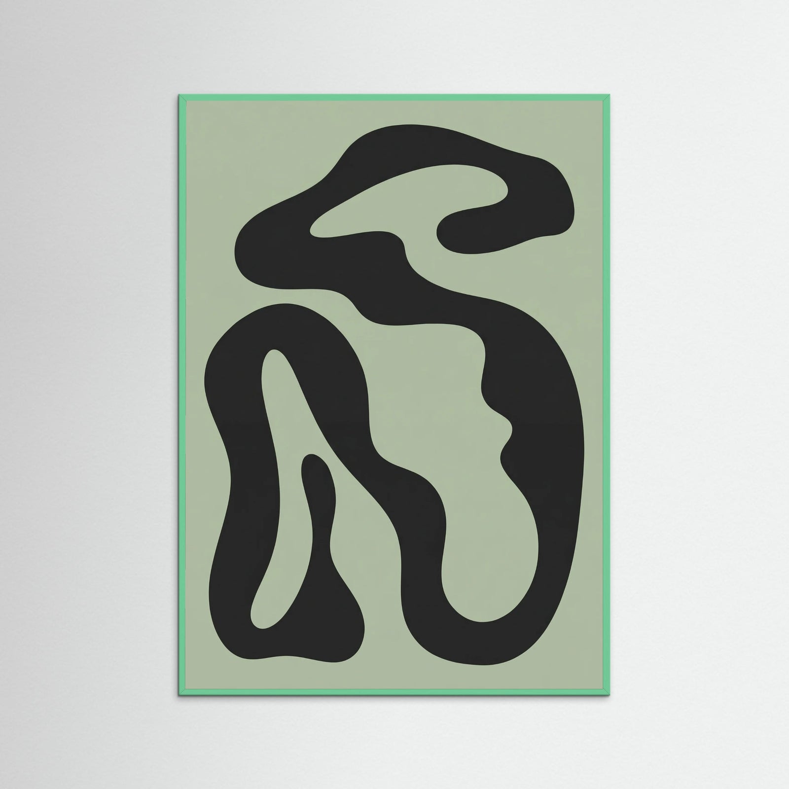 Mint Wood Organic Shapes Abstraction