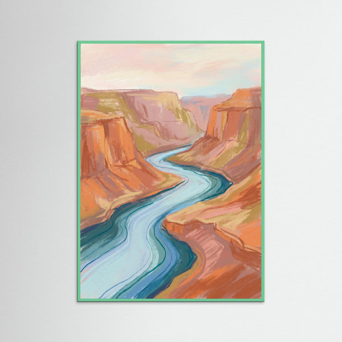 Mint Wood Painted Peaks