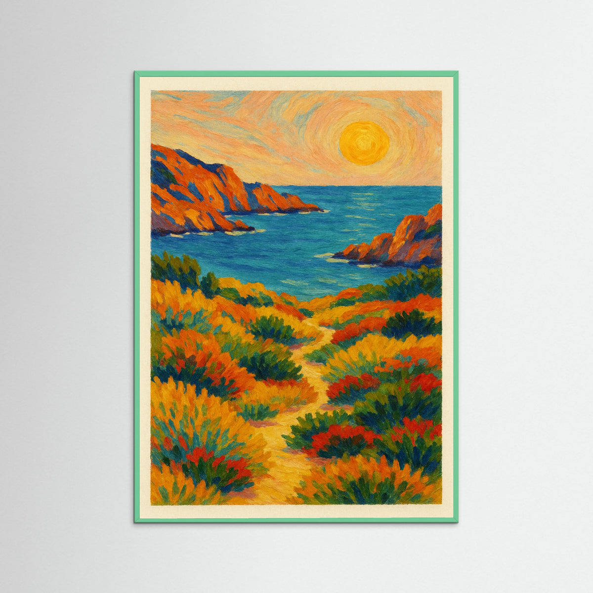 Mint Wood Painterly Field Dreams