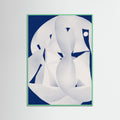 Mint Wood Paper Sculpture Abstract Poster