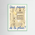 Mint Wood Parisian Rainy Invitation