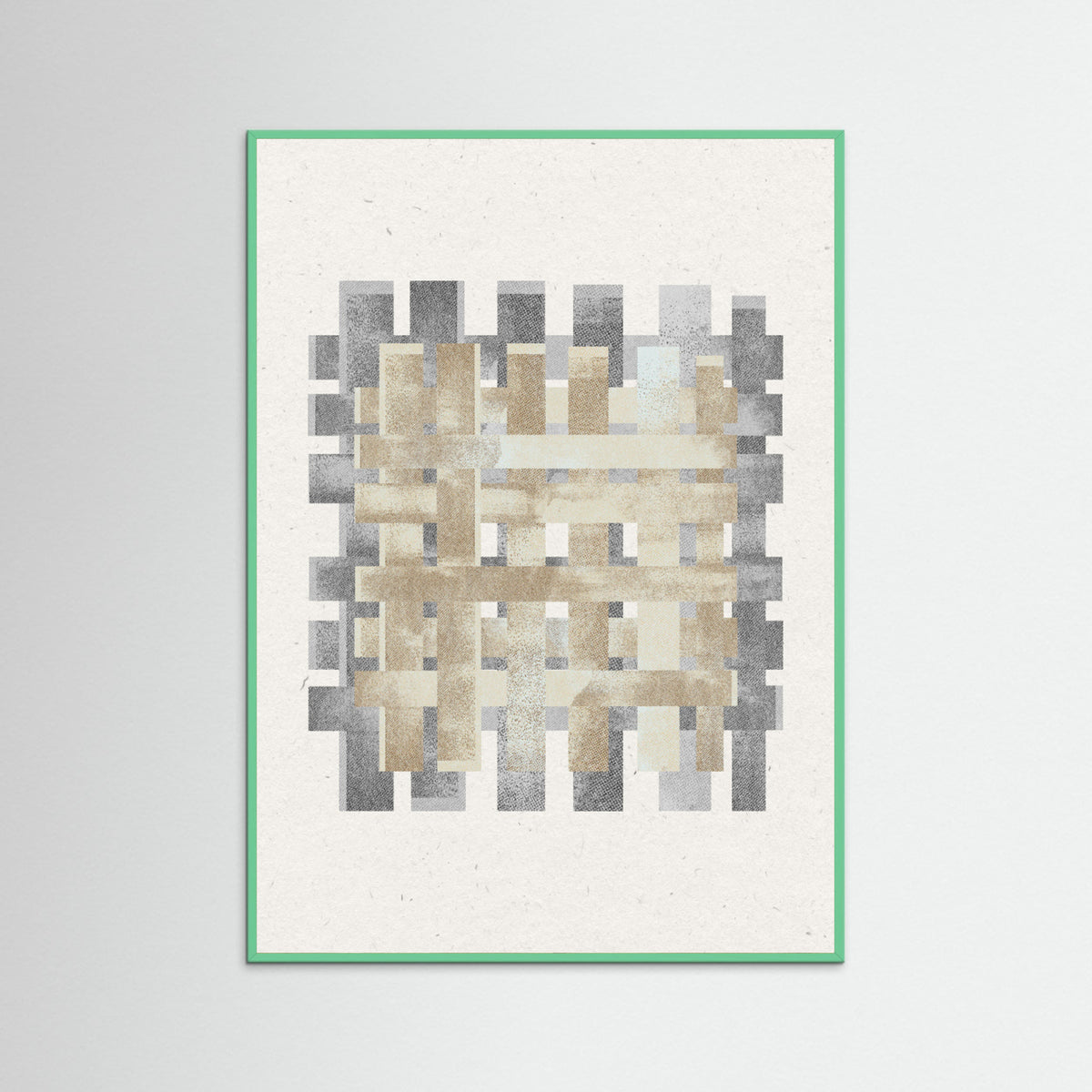 Mint Wood Pattern on Pattern No.2 Poster