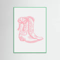 Pink Cowgirl Boots with Bow Poster – plakat og kunsttryk