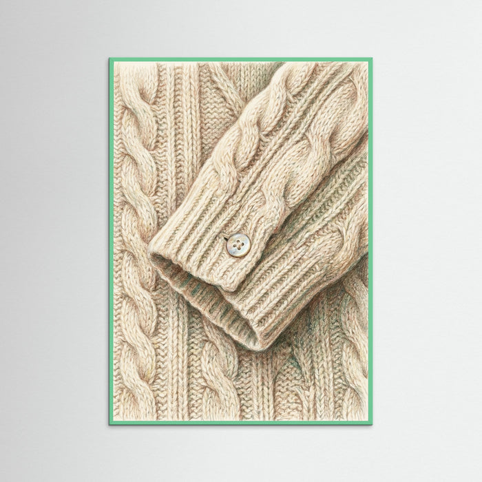 Mint Wood Plaid Scallop Collar