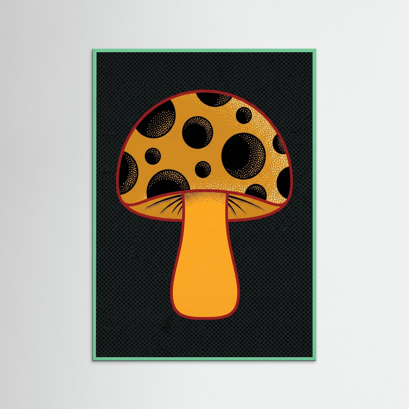 Mint Wood Polka Dot Pumpkin