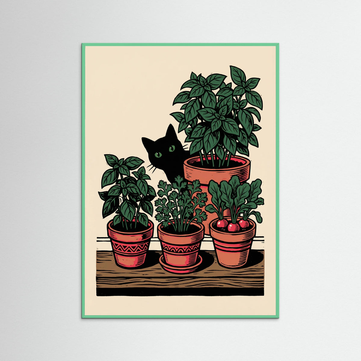 Mint Wood Potted Garden Bloom