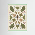 Mint Wood Pressed Garden Blooms