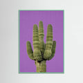 Mint Wood Purple Cactus Poster