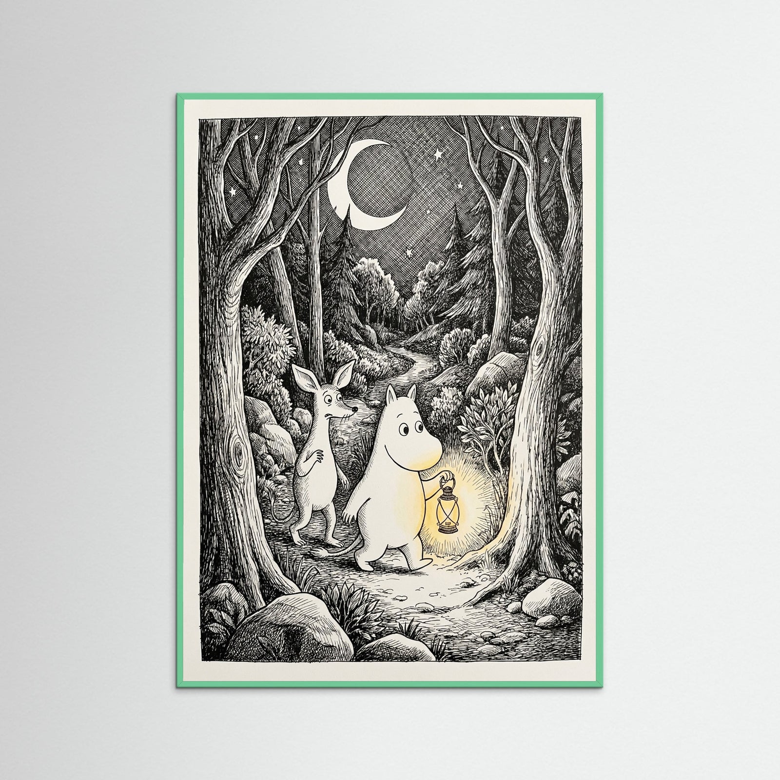 Mint Wood Quiet Moomin Night