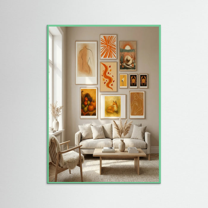 Mint Wood Radiant Orange Burst