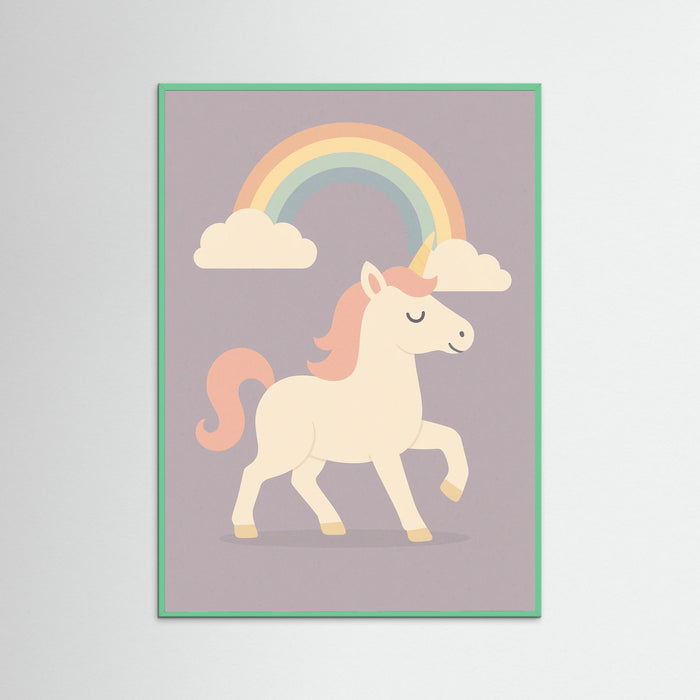 Mint Wood Rainbow Clouds