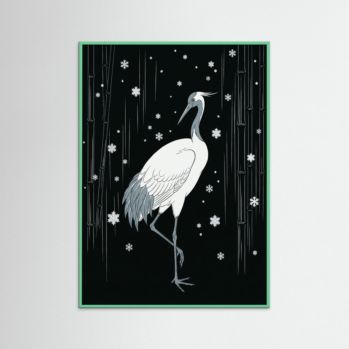 Mint Wood Rainy Egret