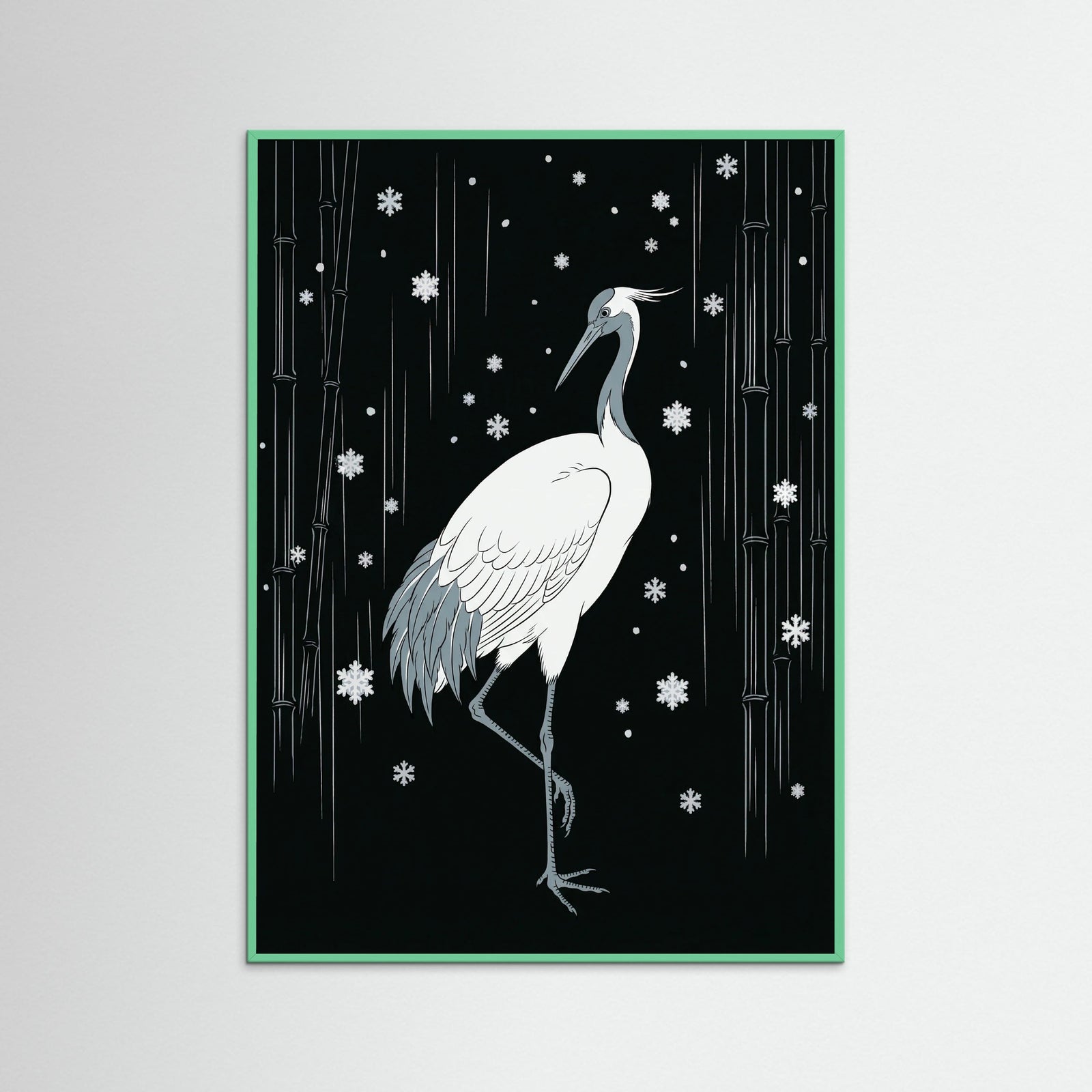 Mint Wood Rainy Egret