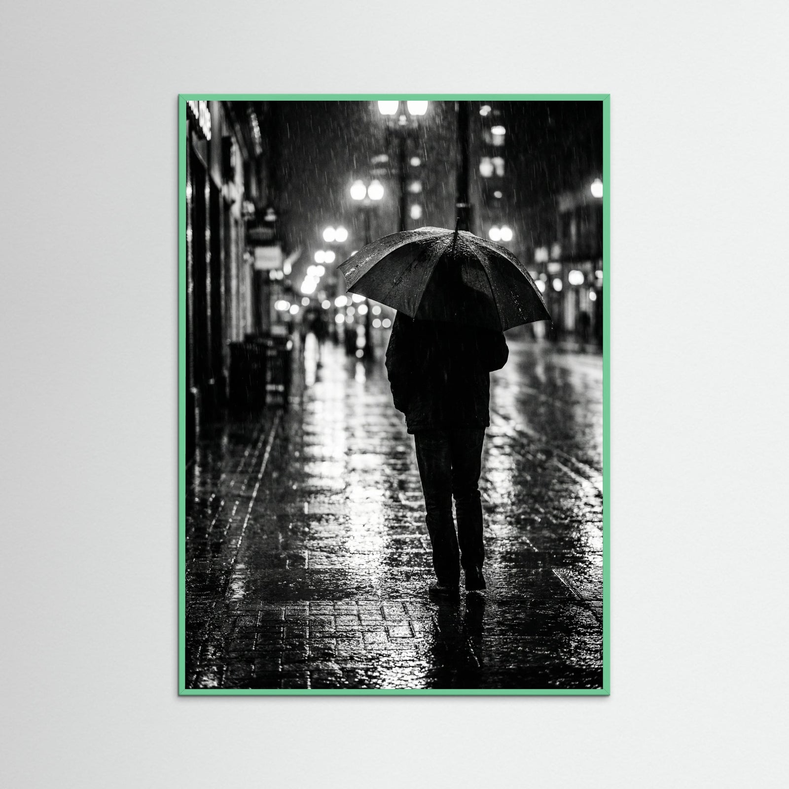 Mint Wood Rainy Metropolis