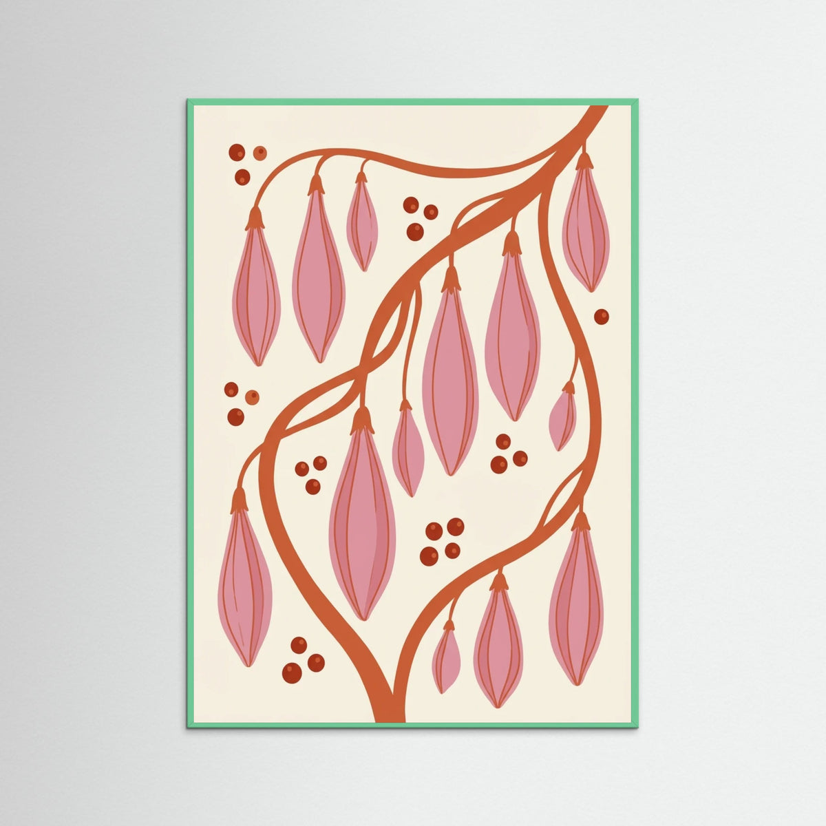 Mint Wood Retro Blooms