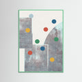 Mint Wood Retro Dots No.1 Poster